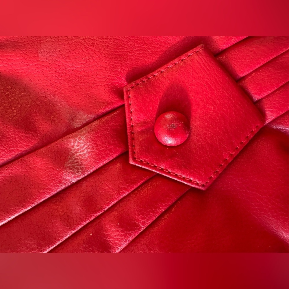 Vintage Kuang Huei 80’s red shoulder strap purse clutch handbag - Picture 3 of 10